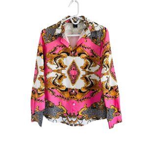 LAI MENG FIVE CATS Women's Baroque Chain Print Shirt Regular Fit Button Down